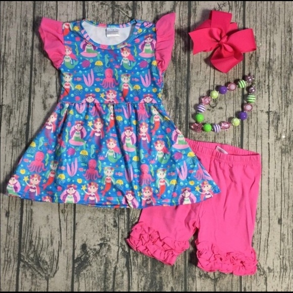 Other - 2T Mermaid Ruffle Boutique Outfit❕